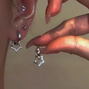 Chic shiny star hoop earring